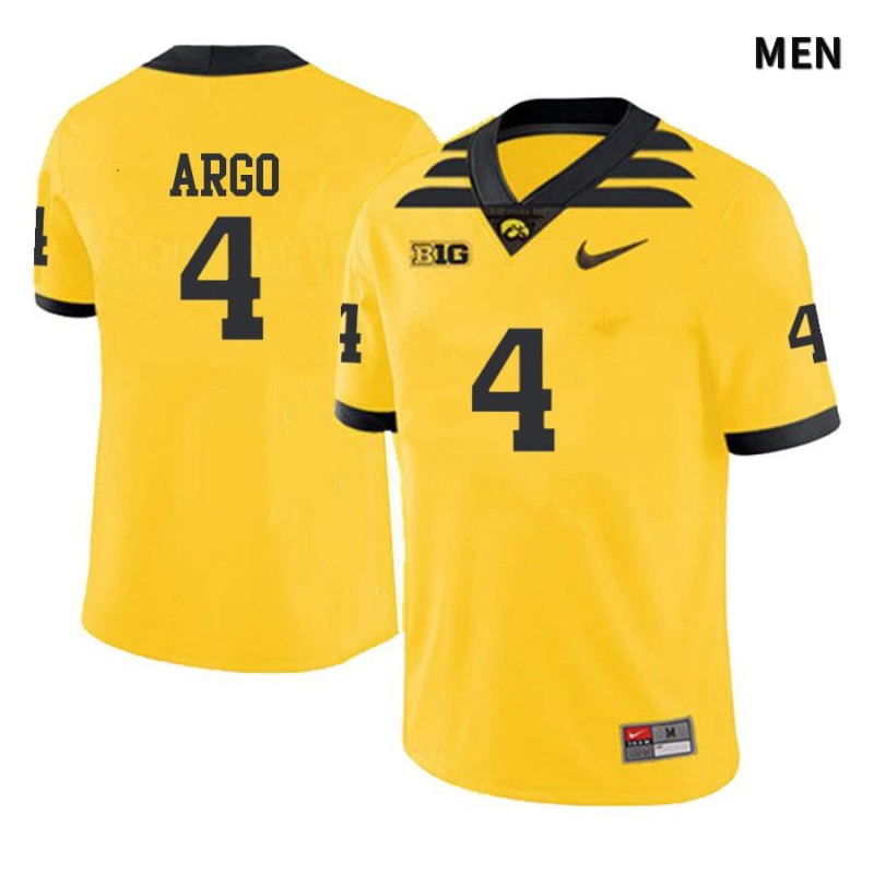 Men's Iowa Hawkeyes NCAA #4 Joe Argo Yellow Authentic Nike Alumni Stitched College Football Jersey EV34Z16ZQ
